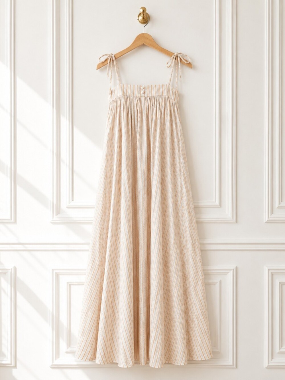 Rylee + Cru | 100% Cotton Tie Strap Maxi |Dress Size M | Boho Cottagecore - Picture 5 of 8